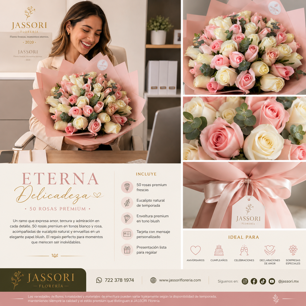 Eterna Delicadeza | 50 Rosas Premium